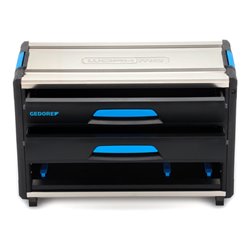 Gedore Werkzeugbox WorkMo B2, 2 Schubladen, 1 Fach, Plastik/Alu, mit Zubehör abschließbar, leer, Werkzeug-Mobil 1110 WM-321