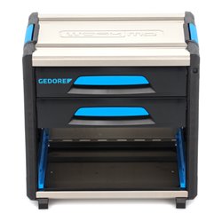 Gedore Werkzeugbox WorkMo B2, 2 Schubladen, 1 Fach, Plastik/Alu, mit Zubehör abschließbar, leer, Werkzeug-Mobil 1110 WM-221