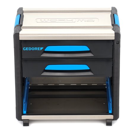 Gedore Werkzeugbox WorkMo B2, 2 Schubladen, 1 Fach, Plastik/Alu, mit Zubehör abschließbar, leer, Werkzeug-Mobil 1110 WM-221