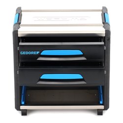 Gedore Werkzeugbox WorkMo B2, 2 Schubladen, 1 Fach, Plastik/Alu, mit Zubehör abschließbar, leer, Werkzeug-Mobil 1110 WM-221