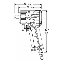 HAZET Schlagschrauber extra kurz 9011M Lösemoment maximal: 461 Nm Vierkant massiv 10 mm (3/8 Zoll) Jumbo Hammer-Schlagwerk
