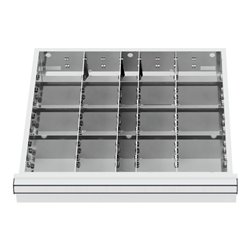 STIER Schubladeneinteilung Metalleinteilung BLH 75 mm Innenmaß 500x450 mm 20 Fächer 6 x TW 125