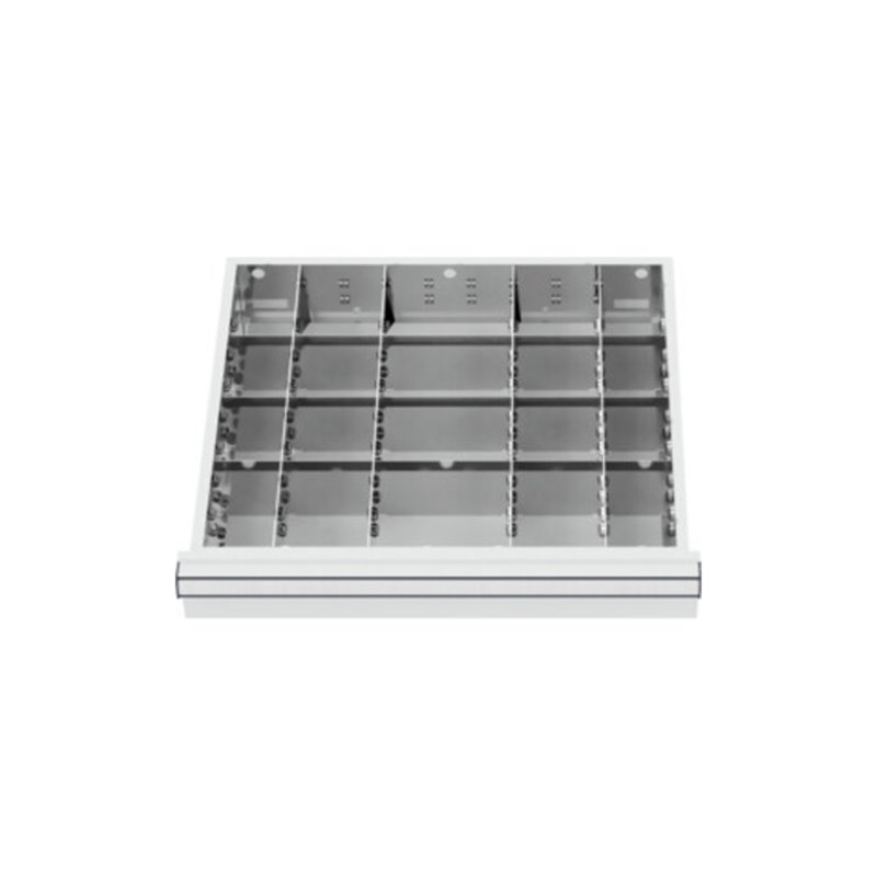 STIER Schubladeneinteilung Metalleinteilung BLH 75 mm Innenmaß 500x450 mm 20 Fächer 6 x TW 75