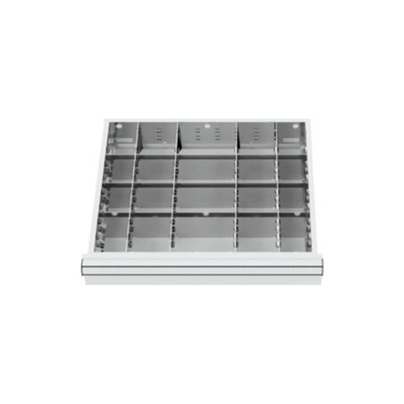 STIER Schubladeneinteilung Metalleinteilung BLH 75 mm Innenmaß 500x450 mm 20 Fächer 6 x TW 75