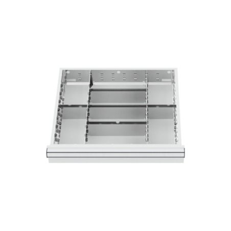 STIER Schubladeneinteilung Metalleinteilung BLH 75 mm Innenmaß 500x450 mm 8 Fächer