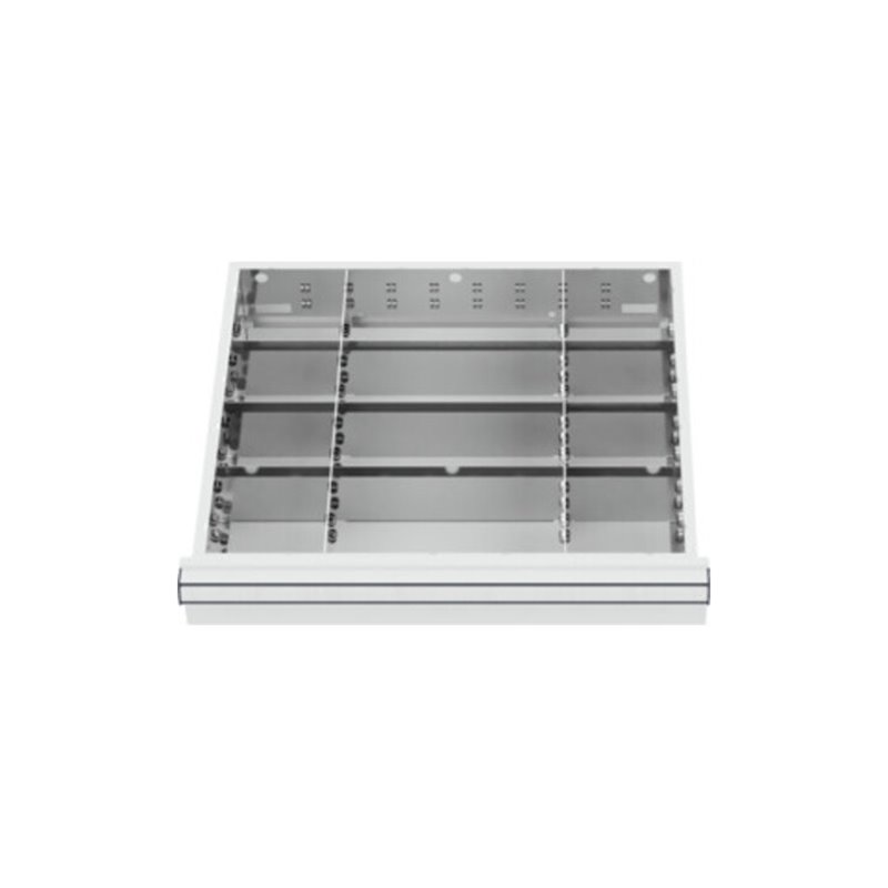 STIER Schubladeneinteilung Metalleinteilung BLH 75 mm Innenmaß 500x450 mm 12 Fächer 6 x TW 125