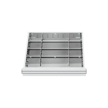 STIER Schubladeneinteilung Metalleinteilung BLH 75 mm Innenmaß 500x450 mm 12 Fächer 6 x TW 125