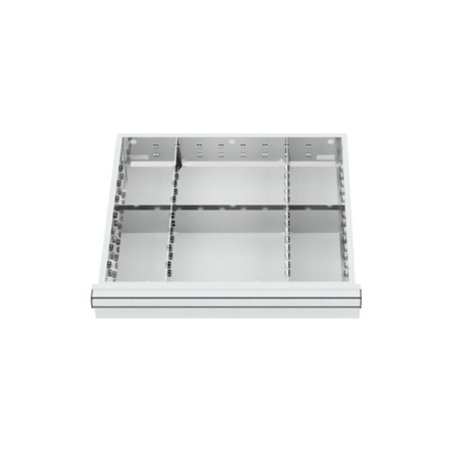 STIER Schubladeneinteilung Metalleinteilung BLH 75 mm Innenmaß 500x450 mm 6 Fächer