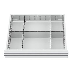STIER Schubladeneinteilung Metalleinteilung BLH 100/125 mm Innenmaß 500x450 mm 6 Fächer
