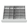 STIER Schubladeneinteilung Metalleinteilung BLH 100/125 mm Innenmaß 500x450 mm 20 Fächer 6 x TW 125