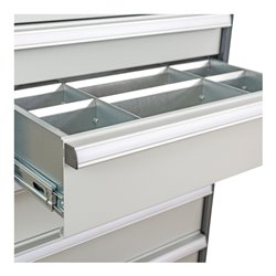 STIER Schubladeneinteilung Metalleinteilung BLH 100/125 mm Innenmaß 500x450 mm 20 Fächer 6 x TW 125
