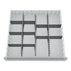 Bedrunka+Hirth Schubladeneinsatz Serie 700 Mittelfachschienen mit Trennwänden (138BLH100A)