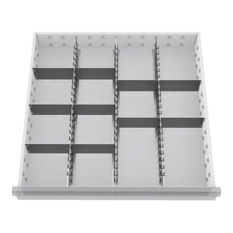 Bedrunka+Hirth Schubladeneinsatz Serie 700 Mittelfachschienen mit Trennwänden (138BLH100A)