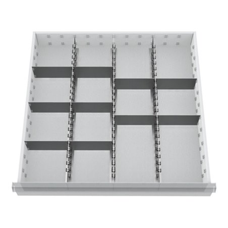 Bedrunka+Hirth Schubladeneinsatz Serie 700 Mittelfachschienen mit Trennwänden (138BLH100A)