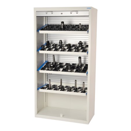 Bedrunka+Hirth CNC-Rollladenschrank T500 R 36-16 Kunststoffrollladen 3x CNC-Werkzeugaufnahmerahmen geneigt 1x gerade