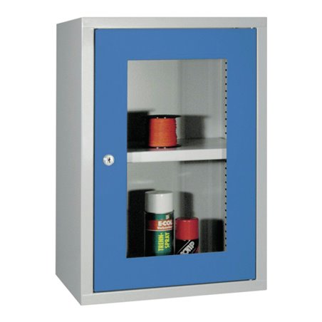 Bedrunka+Hirth Wandhängeschrank mit 1 Sichtfenster Tür mit glatter Rückwand