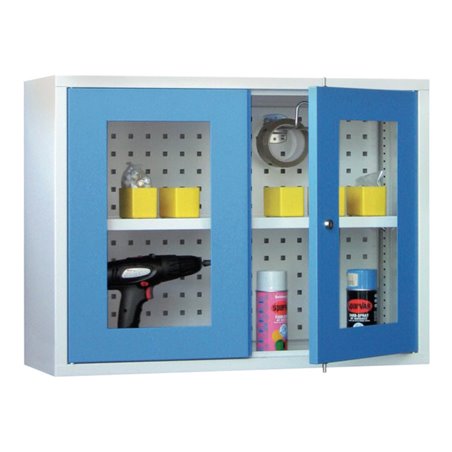 Bedrunka+Hirth Wandhängeschrank mit 2 Sichtfenster Türen mit gelochter Rückwand