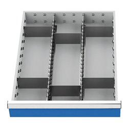 Bedrunka+Hirth Schubladeneinsatz Serie 500 Mittelfachschienen mit Trennwänden Für 150 mm Fronten
