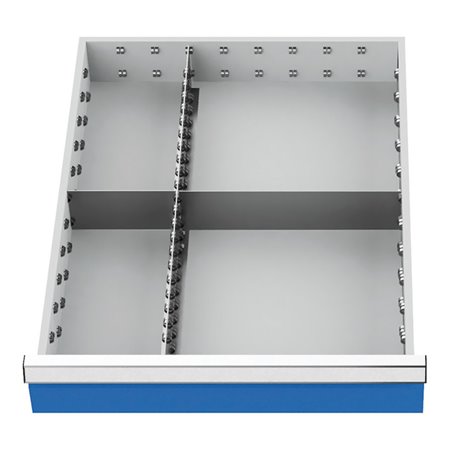 Bedrunka+Hirth Schubladeneinsatz Serie 500 Mittelfachschienen mit 2 Trennwänden