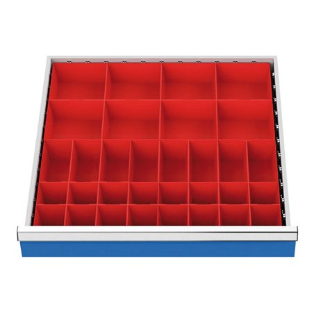 Bedrunka+Hirth Schubladeneinsatz Serie 700 mit 32 Kleinteilekästen