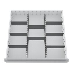 Bedrunka+Hirth Schubladeneinsatz Serie 700 Mittelfachschienen mit Trennwänden (139BLH100A)