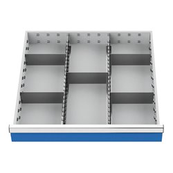 Bedrunka+Hirth Schubladeneinsatz Serie 700 Mittelfachschienen mit Trennwänden für 150 mm 2,3 kg