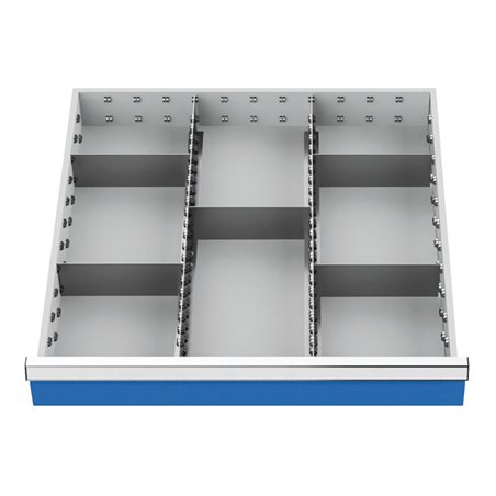 Bedrunka+Hirth Schubladeneinsatz Serie 700 Mittelfachschienen mit Trennwänden für 150 mm 2,3 kg