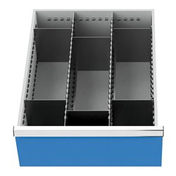 Bedrunka+Hirth Schubladeneinsatz Serie 500 Mittelfachschienen mit Trennwänden Für 200 mm Fronten