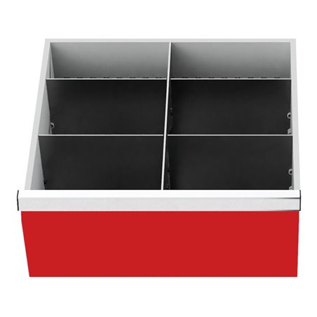 Bedrunka+Hirth Schubladeneinsatz Serie T500-4 Mittelfachschienen mit Trennwänden für 200 mm
