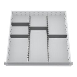 Bedrunka und Hirth Schubladeneinsatz Serie 700 Mittelfachschienen mit Trennwänden für 100 mm