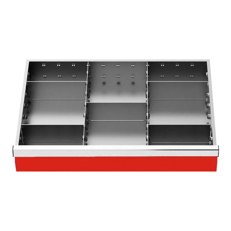 Bedrunka+Hirth Schubladeneinsatz Serie T500-6 Mittelfachschienen mit 5 Trennwänden