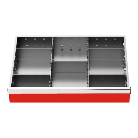 Bedrunka+Hirth Schubladeneinsatz Serie T500-6 Mittelfachschienen mit 5 Trennwänden