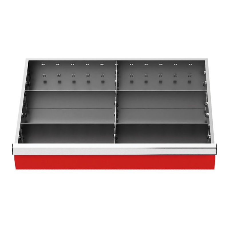 Bedrunka+Hirth Schubladeneinsatz Serie T500-6 Mittelfachschienen mit 4 Trennwänden