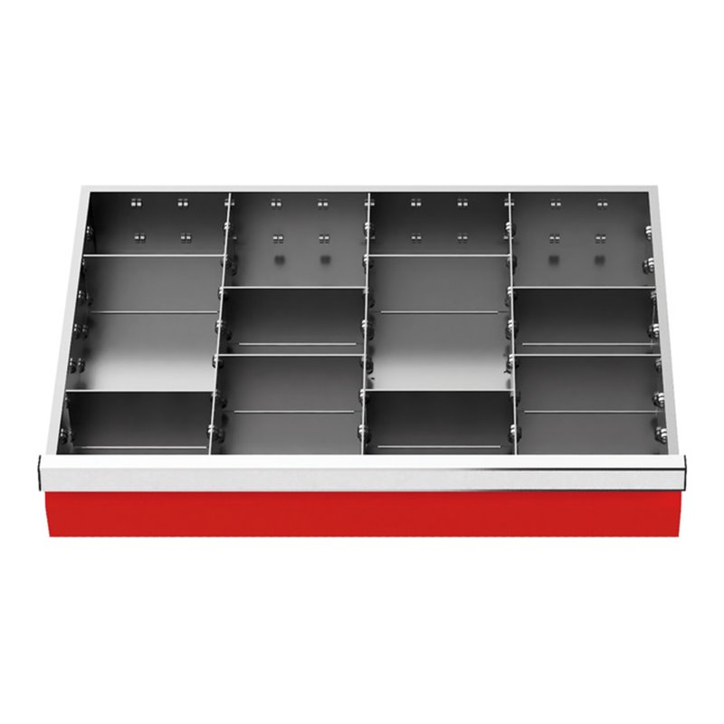 Bedrunka+Hirth Schubladeneinsatz Serie T500-6 Mittelfachschienen mit 8 Trennwänden