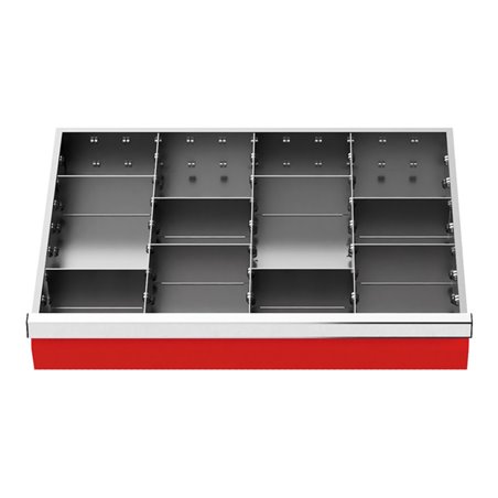 Bedrunka+Hirth Schubladeneinsatz Serie T500-6 Mittelfachschienen mit 8 Trennwänden