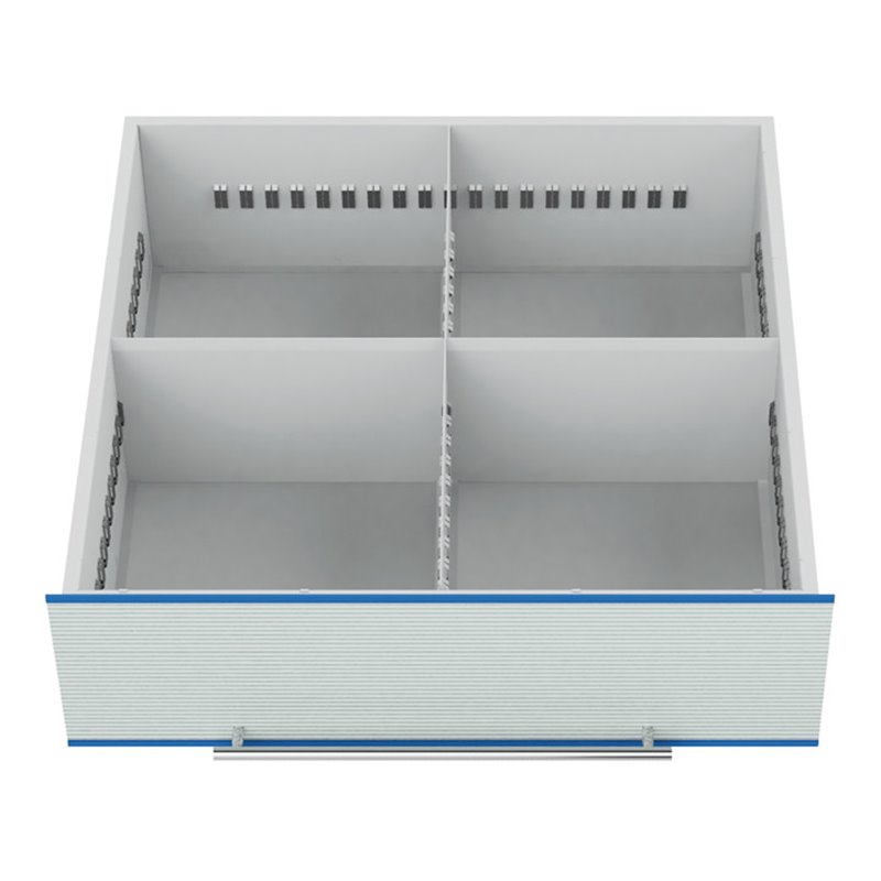 Bedrunka+Hirth Metallunterteilung Breite 700mm 4 Fächer