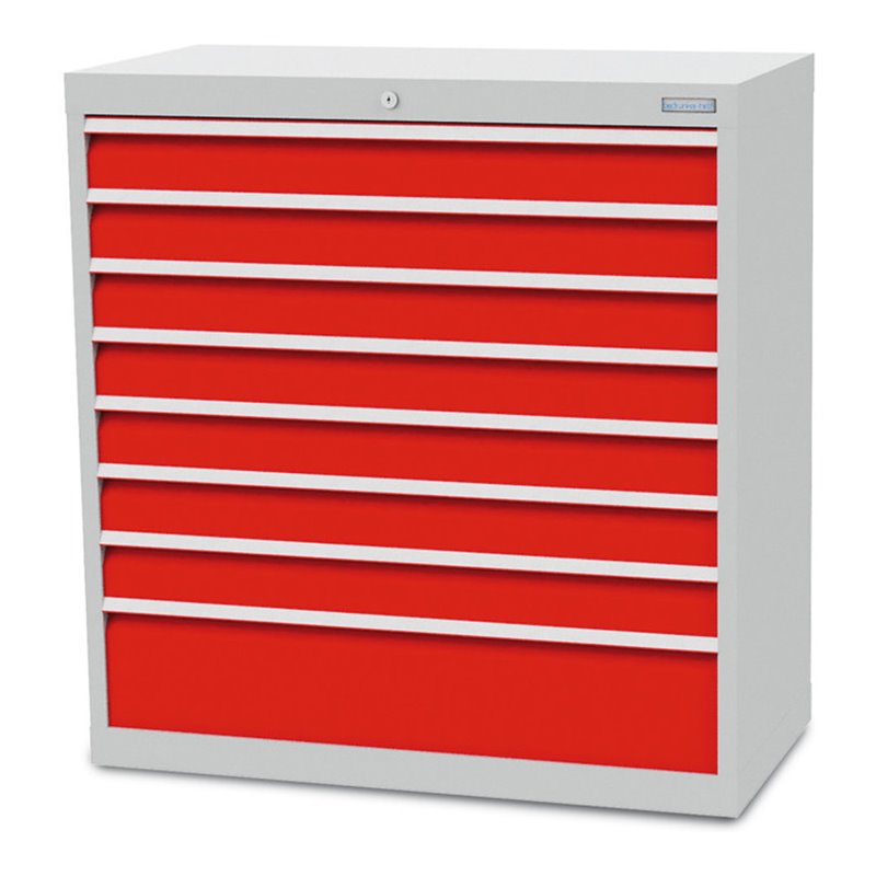 Bedrunka+Hirth Schubladenschrank Serie T500-9 mit 8 Schubladen 7x100 1x200 mm