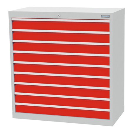 Bedrunka+Hirth Schubladenschrank Serie T500-9 mit 9 Schubladen 9x100 mm