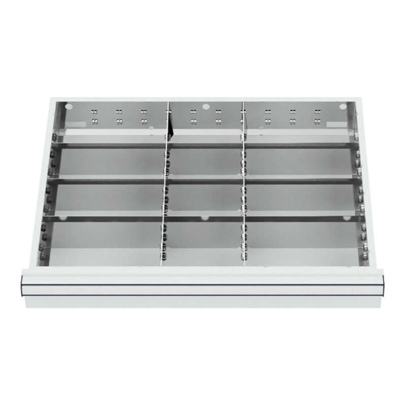STIER Schubladeneinteilung Metalleinteilung BLH 75 mm Innenmaß 600x450 mm 12 Fächer 6 x TW 225