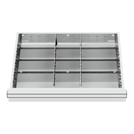 STIER Schubladeneinteilung Metalleinteilung BLH 75 mm Innenmaß 600x450 mm 12 Fächer 6 x TW 225