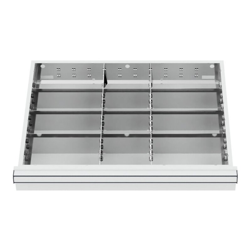 STIER Schubladeneinteilung Metalleinteilung BLH 100/125 mm Innenmaß 600x450 mm 12 Fächer 6 x TW 225