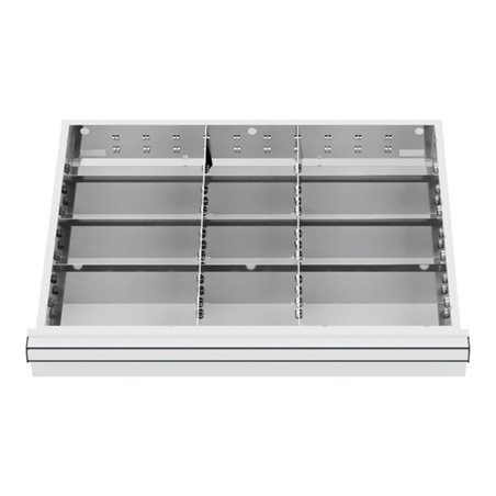 STIER Schubladeneinteilung Metalleinteilung BLH 100/125 mm Innenmaß 600x450 mm 12 Fächer 6 x TW 225