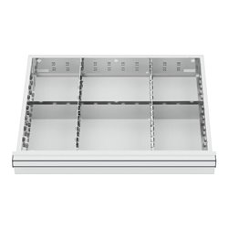 STIER Schubladeneinteilung Metalleinteilung BLH 75 mm Innenmaß 600x450 mm 6 Fächer