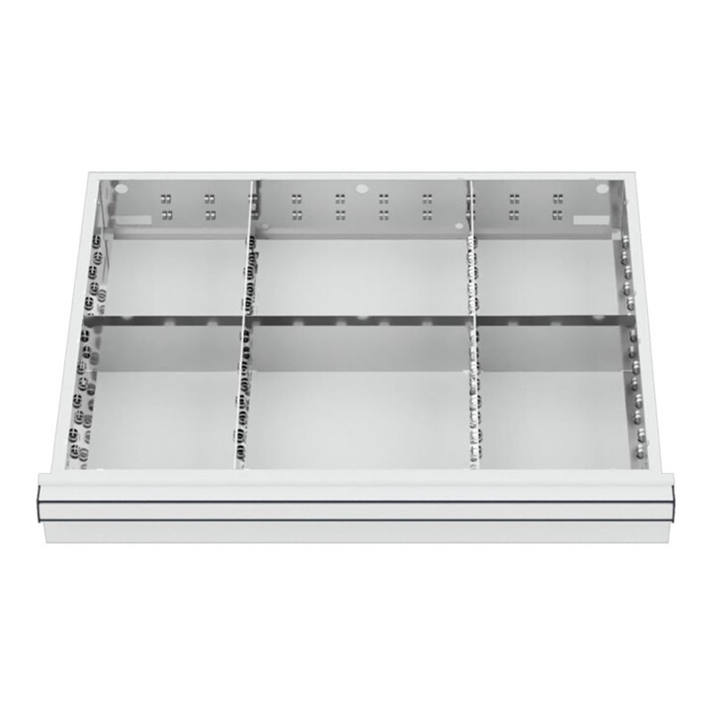 STIER Schubladeneinteilung Metalleinteilung BLH 100/125 mm Innenmaß 600x450 mm 6 Fächer