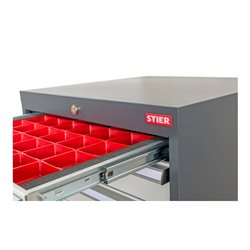 STIER Schubladeneinteilung Kleinteilekästen BLH 100 mm Innenmaß 600x450 mm 4 KTK 150x150 mm