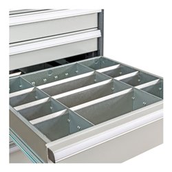 STIER Schubladeneinteilung Metalleinteilung BLH 75 mm Innenmaß 600x450 mm 12 Fächer 6 x TW 175