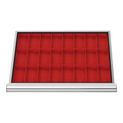 STIER Schubladeneinteilung Kleinteilekästen BLH 100 mm Innenmaß 600x450 mm 24 KTK 75x150 mm