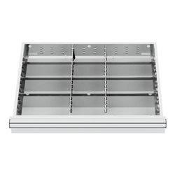 STIER Schubladeneinteilung Metalleinteilung BLH 200-300 mm Innenmaß 600x450 mm 12 Fächer 6 x TW 225