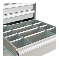 STIER Schubladeneinteilung Metalleinteilung BLH 150/175 mm Innenmaß 600x450 mm 12 Fächer 6 x TW 175