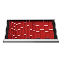 STIER Schubladeneinteilung Muldenplatten BLH 50 mm Innenmaß 800x450 mm 6 MP mit 2 Mulden